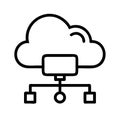 Cloud computing network diagram with server and devices Royalty Free Stock Photo