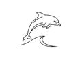 Simple line drawing of a dolphin Royalty Free Stock Photo