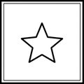 A simple line drawing features a five-pointed star centered within a square frame. The Royalty Free Stock Photo