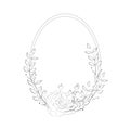 Vector Delicate Floristic Round Frame with Flowers