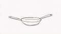 Simple Outline Drawing of a Cooking Pan with Two Handles Royalty Free Stock Photo