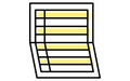 Simple line drawing icon of a bankbook