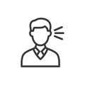 Man Speaking Icon, Communication Concept Illustration Royalty Free Stock Photo