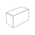 Simple line drawing of a rectangular box against a white background Royalty Free Stock Photo