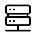 Simple Line Drawing Server Data Network Isolated Minimalist Icon Royalty Free Stock Photo
