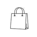 A simple line drawing of a shopping bag with two looped handles. The design feature Royalty Free Stock Photo