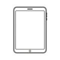 Simple line drawing smartphone outline with home button design Royalty Free Stock Photo