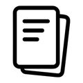 Simple Line Drawing Stack of Document Pages Office Stationary Icon Royalty Free Stock Photo