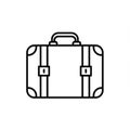 A simple line drawing of a suitcase. The suitcase features a rectangular shape with Royalty Free Stock Photo