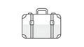 Minimalist Suitcase Travel Luggage Line Icon Royalty Free Stock Photo
