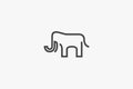 Simple line elephant logo or icon