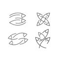 simple line fish logo design vector icon isolated on white background