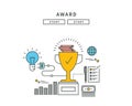 Simple line flat design of awards, modern illustration Royalty Free Stock Photo