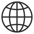 Simple line globe icon