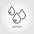 Simple line icon of abstract drops. Mono outline graphic label for different design needs. Vector illustration Royalty Free Stock Photo