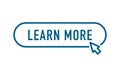 Simple Line Icon Button with Text LEARN MORE. Vector