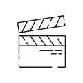 Simple line icon of Cinema Related Vector. Contains such Icons as Movie Theater, TV, Popcorn, Video Clip and more. Entertainment