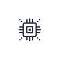 Simple Line Icon of a Computer Microchip Processor circuit Royalty Free Stock Photo