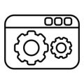 Outlined icon of website settings gears