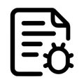 Bug report file icon for software error and malware detection Royalty Free Stock Photo