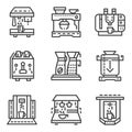 Simple line icons for coffee machines