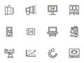 Simple line icons set for v-blog Royalty Free Stock Photo