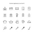Simple line kitchen appliances icon set. household illustration collection Royalty Free Stock Photo