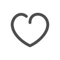 Simple line love rounded grey heart icon