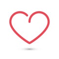 Simple line love rounded pink heart icon