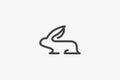 Simple line rabbit logo or icon