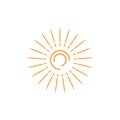 Simple line sun logo design icon vector template Royalty Free Stock Photo