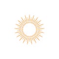 Simple line sun logo design icon vector template Royalty Free Stock Photo