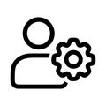 Simple Line User Setting Profile Gear Management Icon Shape Symbol Royalty Free Stock Photo