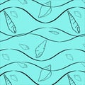 Simple line vector art of marine seashell pattern