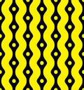 Simple Abstract Yellow Black Wave Shape Horizontal Seamless Pattern | Etpa Series