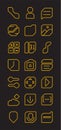 Simple Line Yellow Tech Mobile Icons Application.