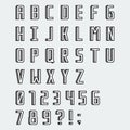 Simple linear blocky vector font with numbers