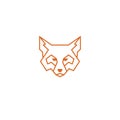 Simple linear fox head logo isolated