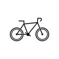 Simple linear illustration of bicycle isolated on a white background Royalty Free Stock Photo