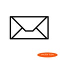 Simple linear image of the mail envelope, line icon, flat style Royalty Free Stock Photo