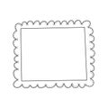 Simple linear rectangular photo frame. Hand draw, doodle style. Element, clipart, add-on for graphic design