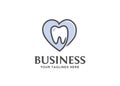 simple lines dental care and love logo