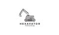 Simple lines industrial excavator logo design vector icon symbol illustration Royalty Free Stock Photo