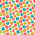 Simple little flower summer pattern, cute seamless background