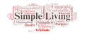 Simple Living Word Cloud. Core Concepts on Minimalism, Intentionality, and Mindful Living Royalty Free Stock Photo