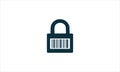 Simple Lock with Barcode Logo design illustration