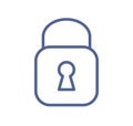 Simple lock icon in line art style. Closed padlock with keyhole. Security, secure code, private safe access or password Royalty Free Stock Photo