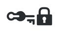 Simple Lock & Key: Basic Security & Access Symbol, vector design Generative AI Royalty Free Stock Photo