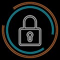 Simple Lock Thin Line Vector Icon