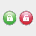 Simple Lock and Unlock Glossy Icon Royalty Free Stock Photo